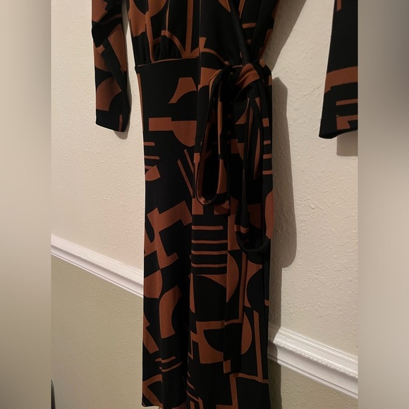 Susan Graver Black and Brown Midi Dress - Picture 6 of 9